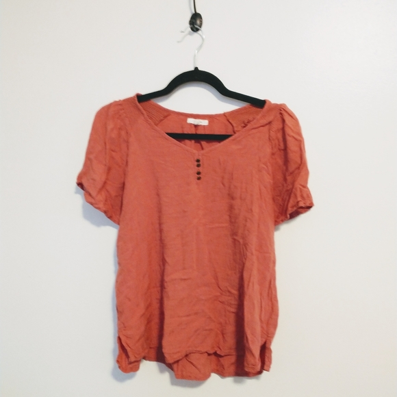 Maurices dusty pink short sleeve shirt size medium - Picture 1 of 4